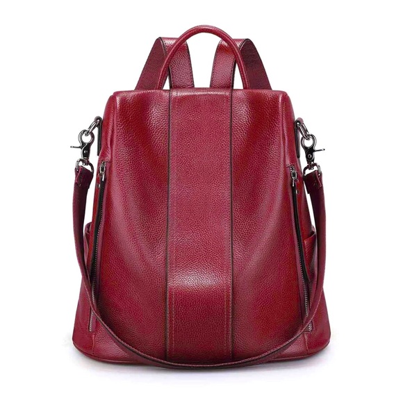 S-Zone Handbags - 🆕✨ S-ZONE Anti-theft Pebbled Leather Travel Backpack